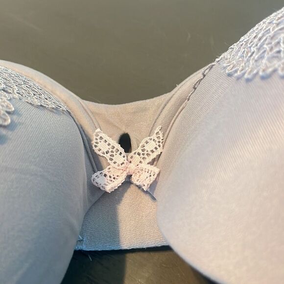Victoria’s Secret Body by Victoria lace bra gray silver taupe color SZ 34DDD - Picture 6 of 12